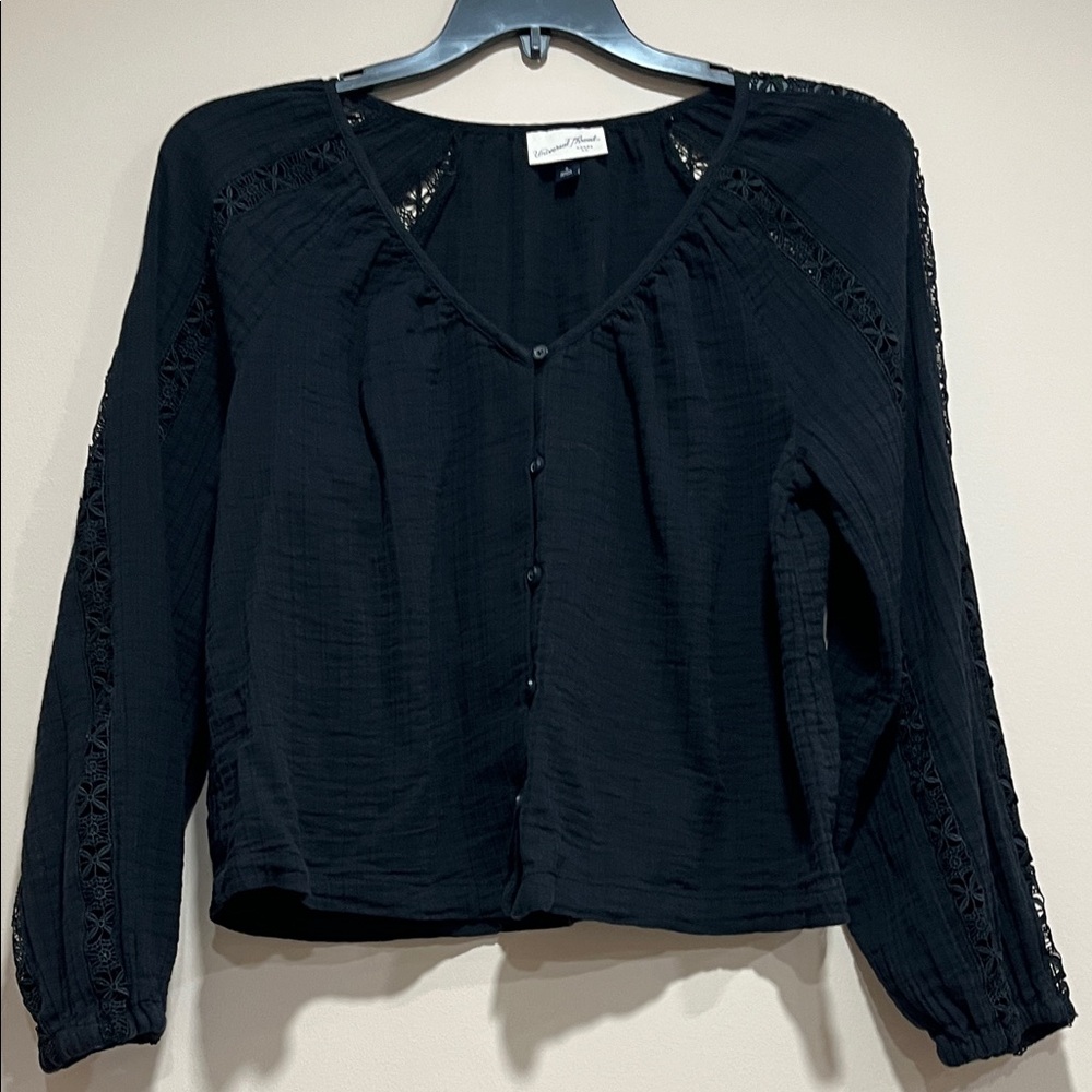 Universal Thread Black Button-Up Blouse - image 1